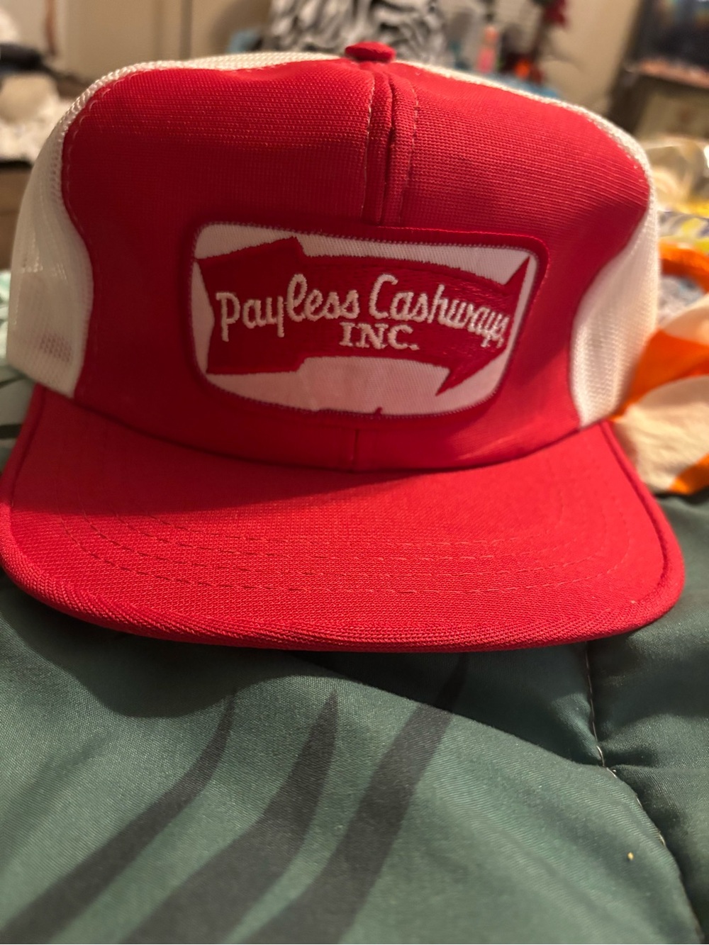 Payless Cashways Red and White  Trucker Hat